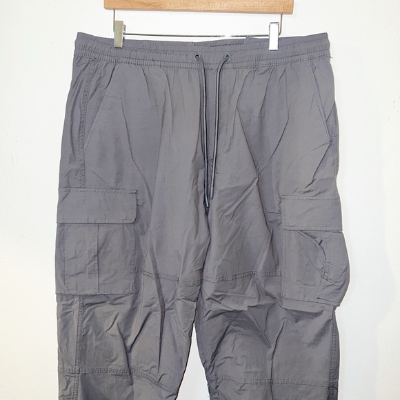 CSG men’s gray cargo cotton blend pull on drawstring pants - Picture 2 of 13